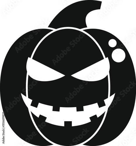 Jack o' lantern pumpkin silhouette expressing evil and scary halloween emotions