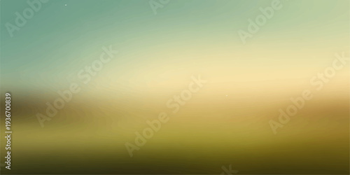 Abstract green and light background with rays reflecting over a blue summer sea and ocean horizon during a bright nature sunrise with orange clouds and sky texture