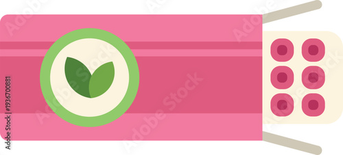 Pink box opening with contraceptive pills in a blister pack