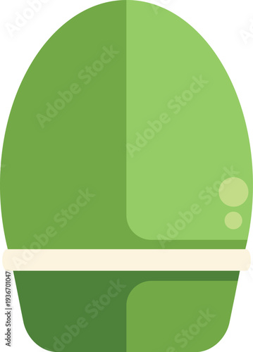 Green roll on deodorant bottle icon on a white background, symbolizing natural freshness