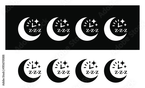 Crescent Moon with Zzz's and Stars Pattern