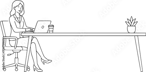 Business Team Meeting Discussion Outline Vector Illustration