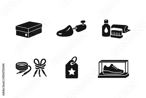 Stylish shoe-related icons for creative projects and designs