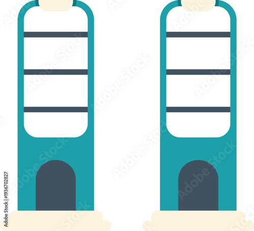 Electronic anti theft gates scanning for tagged items at a store entrance