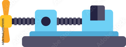 Bench vice holding device for workshop and craft in flat design style