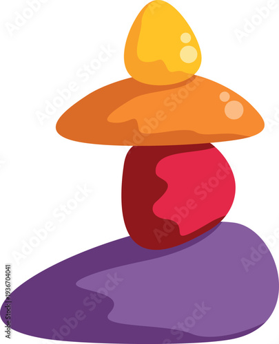 Colorful stacked stones showing balance and harmony in a zen concept