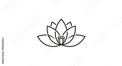 Elegant lotus flower with sparkling diamond gem outline on isolated white background
