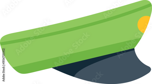 Green uniform cap representing authority and service occupations