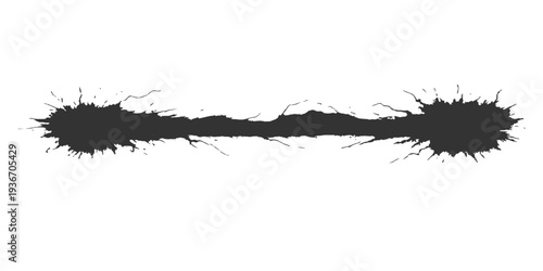 Abstract a striking inkblot, a dramatic streak of dark ink splattered across the surface, an evocative and artistic statement.