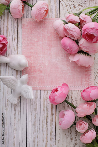 romantic pink greeting card best for wedding or Mothers Day