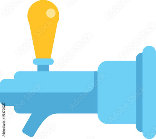 Beer tap serving alcoholic beverages, an icon on a white background