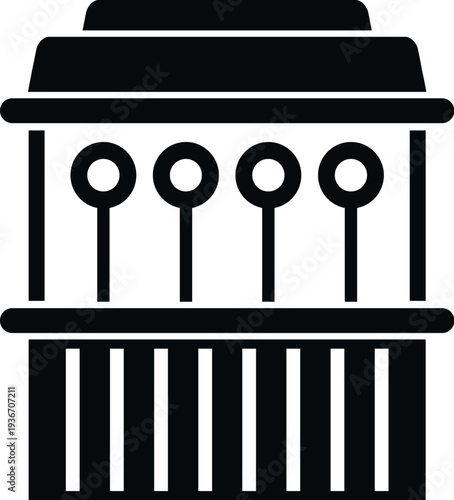 Street food kiosk showing snack service, presenting an editable vector icon