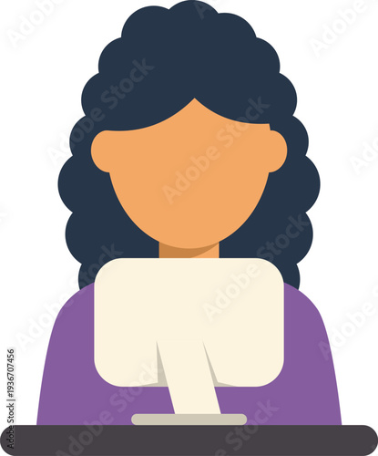 Woman using a computer, representing remote work and online education