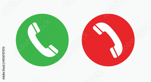 Green and red phone icons for communication and contact