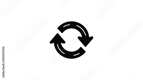 Refresh icon vector with circular arrows on gray background