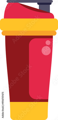 Protein shaker cup used for fitness and nutrition, vector graphic