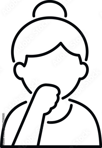 Woman feeling sick, coughing or sneezing, covering mouth with hand