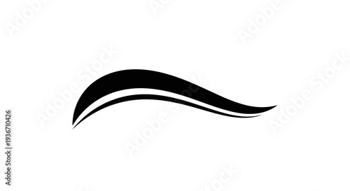 Black Eyelash Isolated on White Background.
