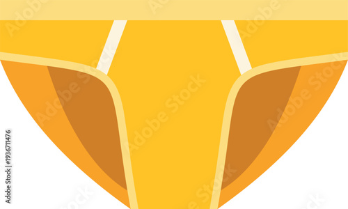 Modern yellow underwear illustration showing clean lines and simple flat style