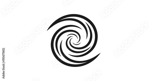 Black Spiral Swirl Icon Simple Design.