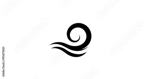 Black Spiral Wave Logo Design Element.