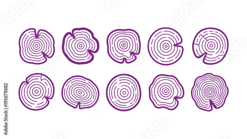 Tree stump vector illustrations in various shapes and sizes