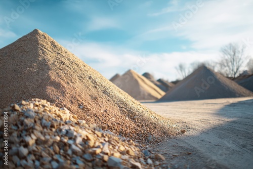 Wallpaper Mural Mounds of gravel and sand for building materials Torontodigital.ca
