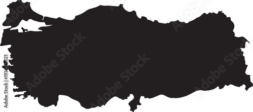 Turkey Country Silhouette Map Outline