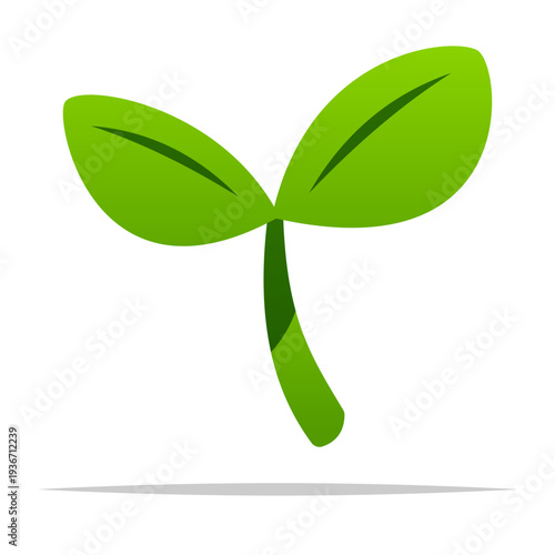 Green plant sprout icon vector isolated illustration