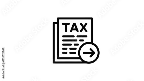 Tax document icon with a right arrow for navigation and submission