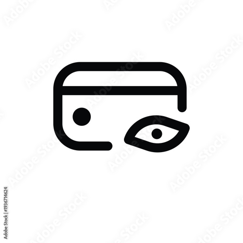 Credit Card Eye Outline Icon Payment Security Line Symbol