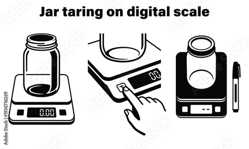 Accurate jar taring on digital scale for precise measurements