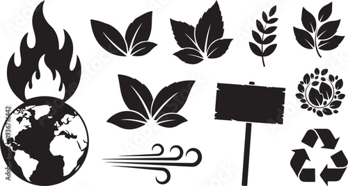 Environmental Awareness Symbols and Icons for Conservation Efforts Worldwide