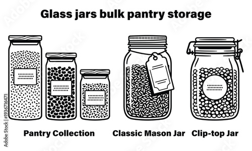 Glass jars for bulk pantry storage and organization solutions