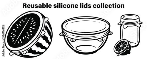 Reusable silicone lids for bowls and jars