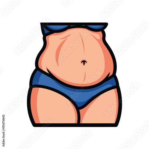 A cartoon illustration of a woman's torso