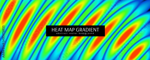 Heat map striped gradient. Abstract thermal background with cold and hot distribution. Infrared thermographic background showing RGB hues. Vector illustration.