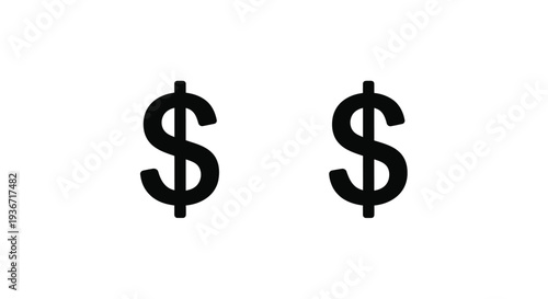Two black dollar sign symbols against a white background silhouette