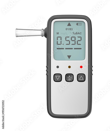 Wallpaper Mural Front view of digital breathalyzer displaying high blood alcohol on transparent background Torontodigital.ca