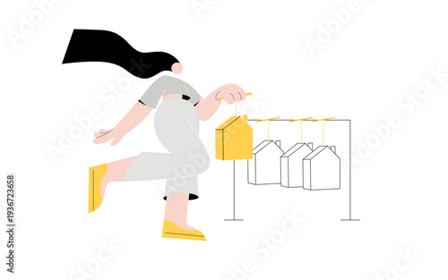 Marketer Choosing variants, Flat Vector Illustration