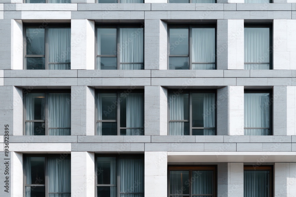 Fototapeta premium Geometric facade of a modern urban structure