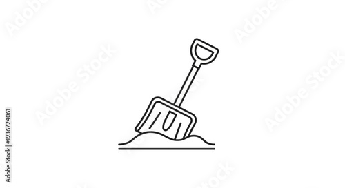 Shovel Digging into Soil, Representing Gardening or Construction Work, Isolated White Background.