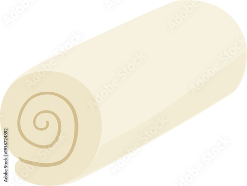 Hotel hot towel roll folded cartoon icon