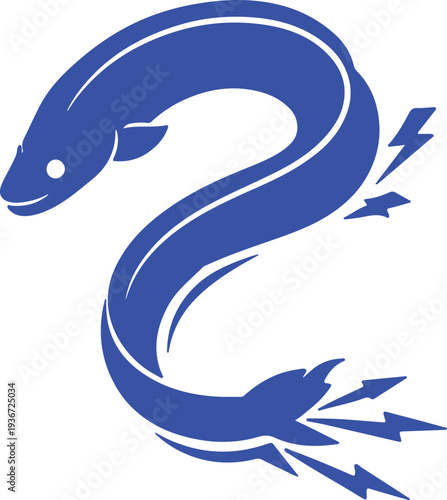 Vector illustration of fish and snake on white background