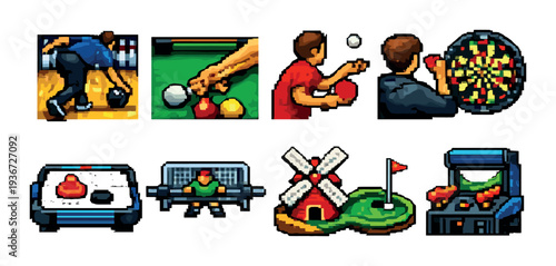 People playing bowling billiards darts and various indoor games