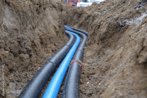 Infrastructure heating pipes laid in soil