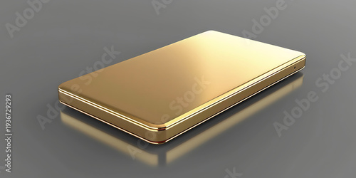Shiny Gold Bar on Reflective Surface