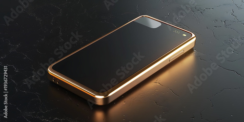 Black Smartphone with Gold Frame