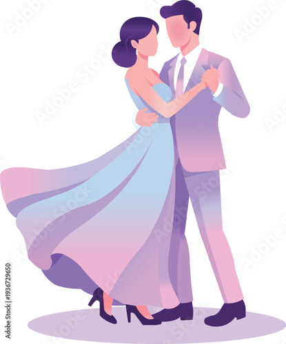 Carnival Couple Dancing Elegantly Wedding Design 