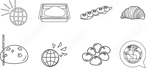 Collection of various egg illustrations